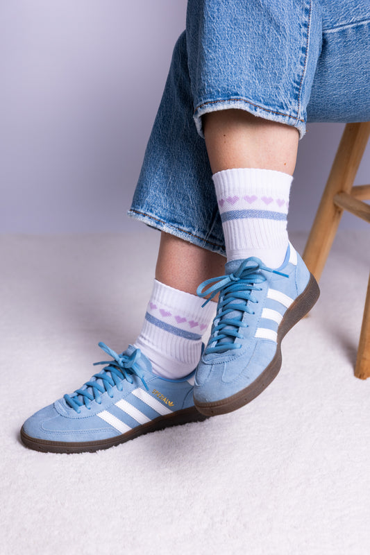 Socke Herzchenkette Lavender