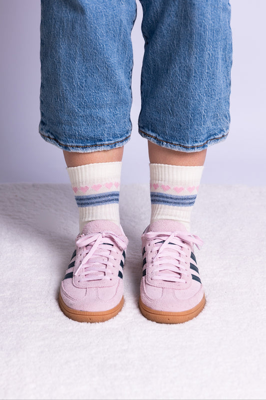 Socke Herzchenkette Rosa Blau