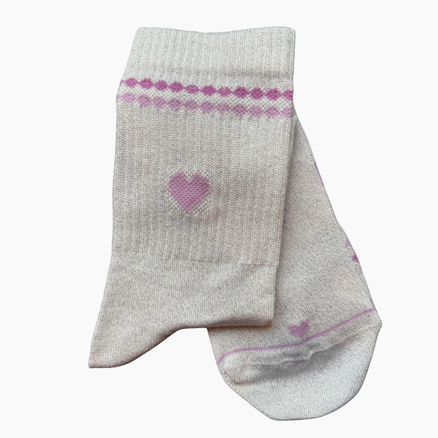 Glitzersocke Perla Herz silber