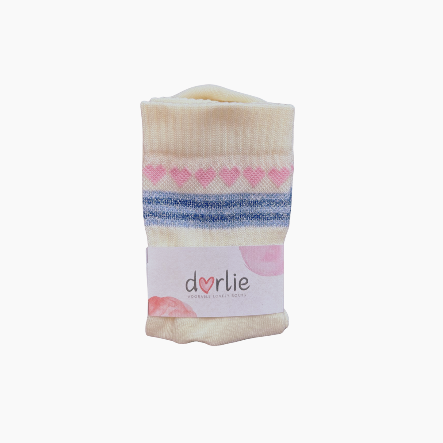 Socke Herzchenkette Rosa Blau