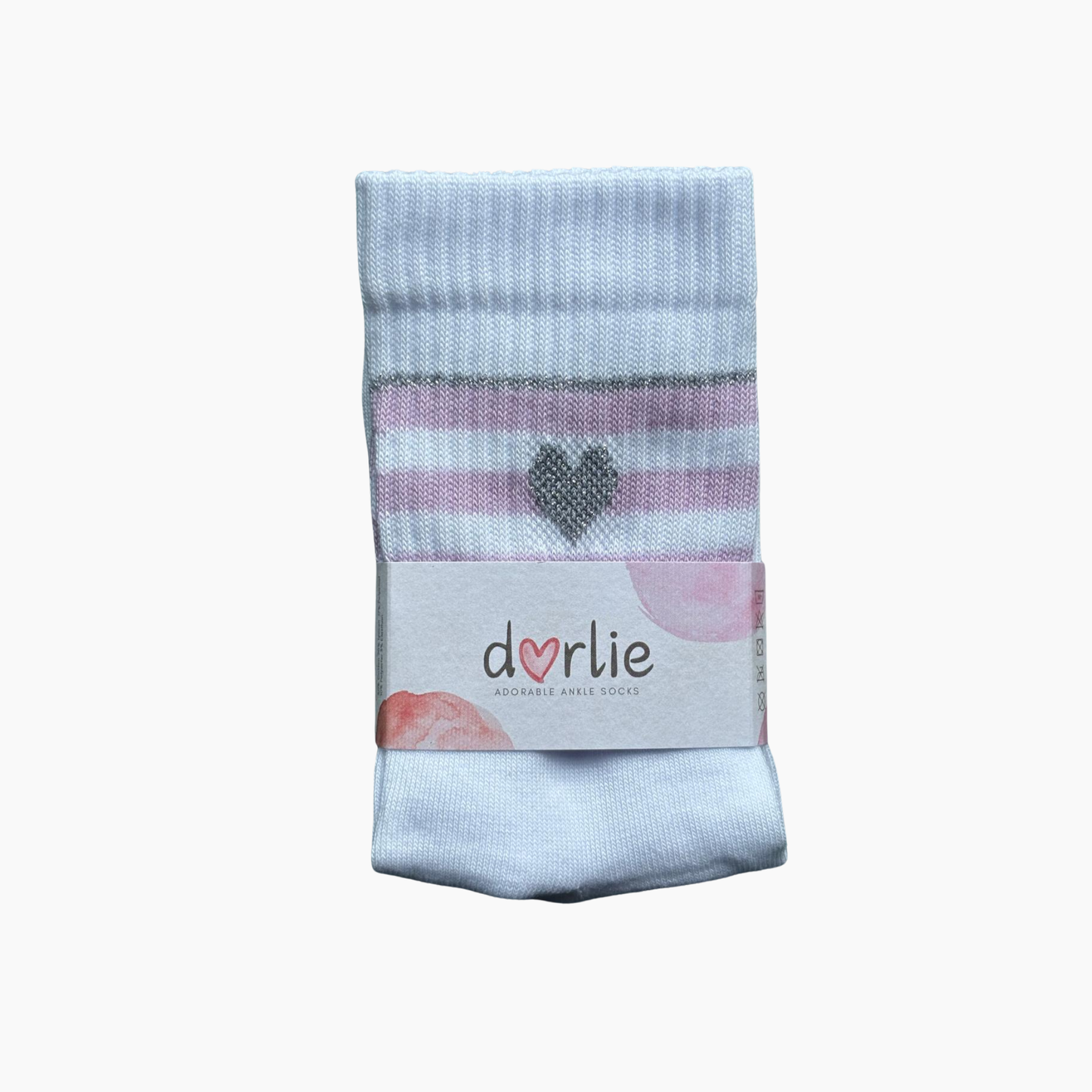 Socke Lavender Stripey Heart