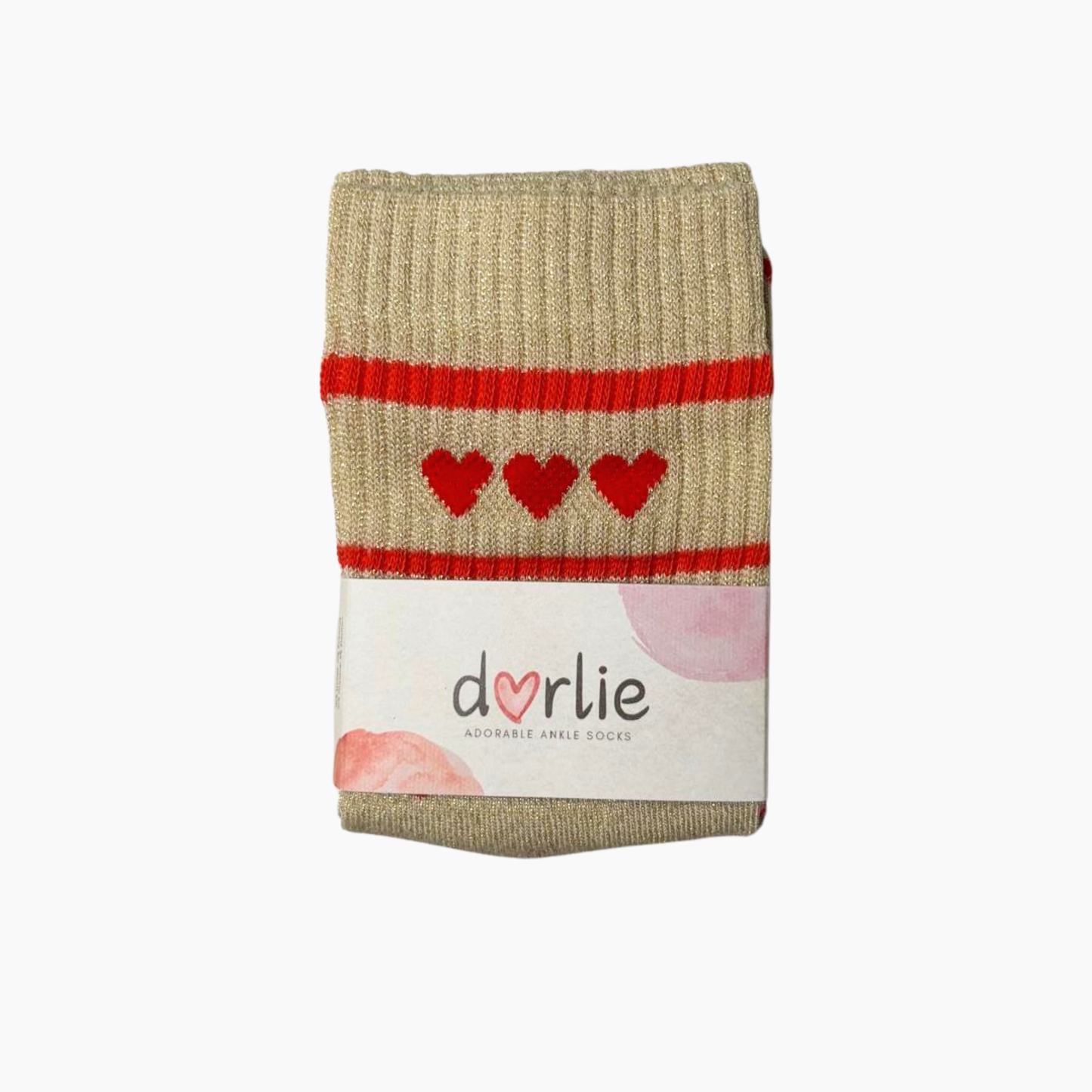 Socke Lovely Glitter Hearts Coral