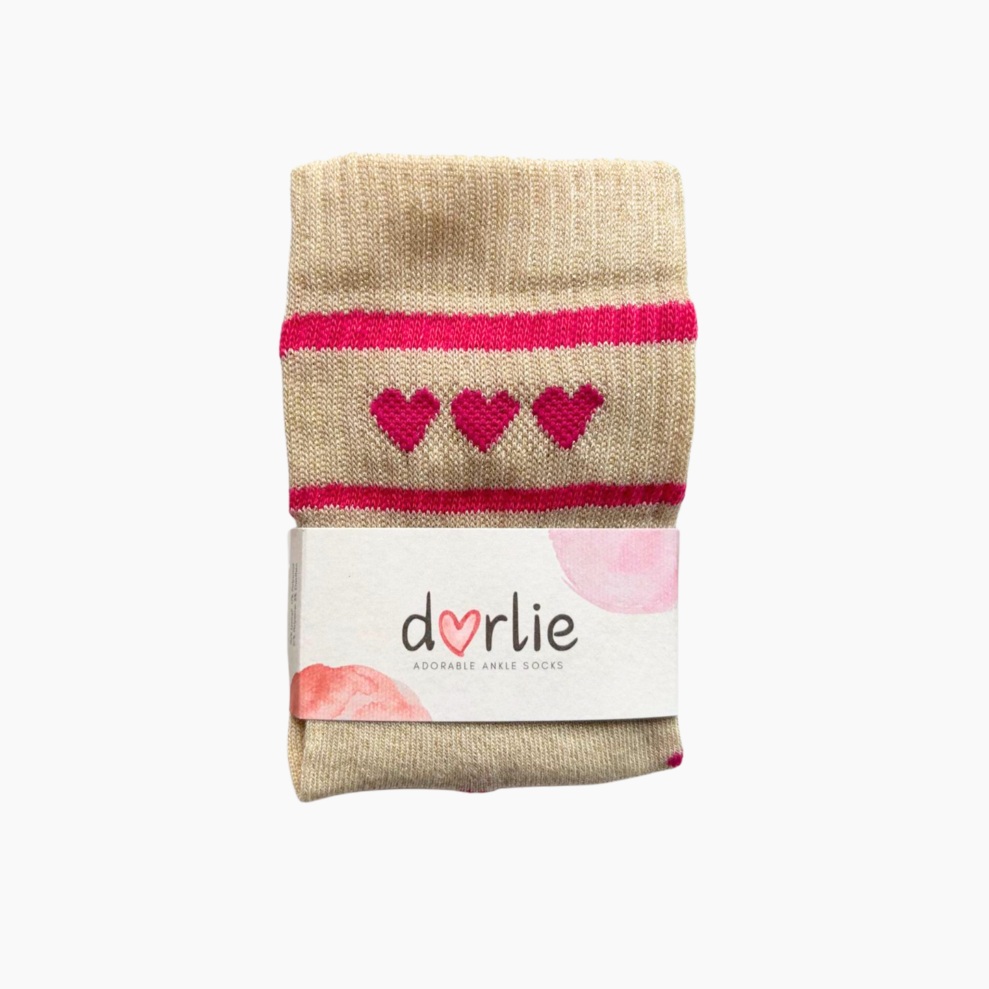 Socke Lovely Glitter Hearts Pink