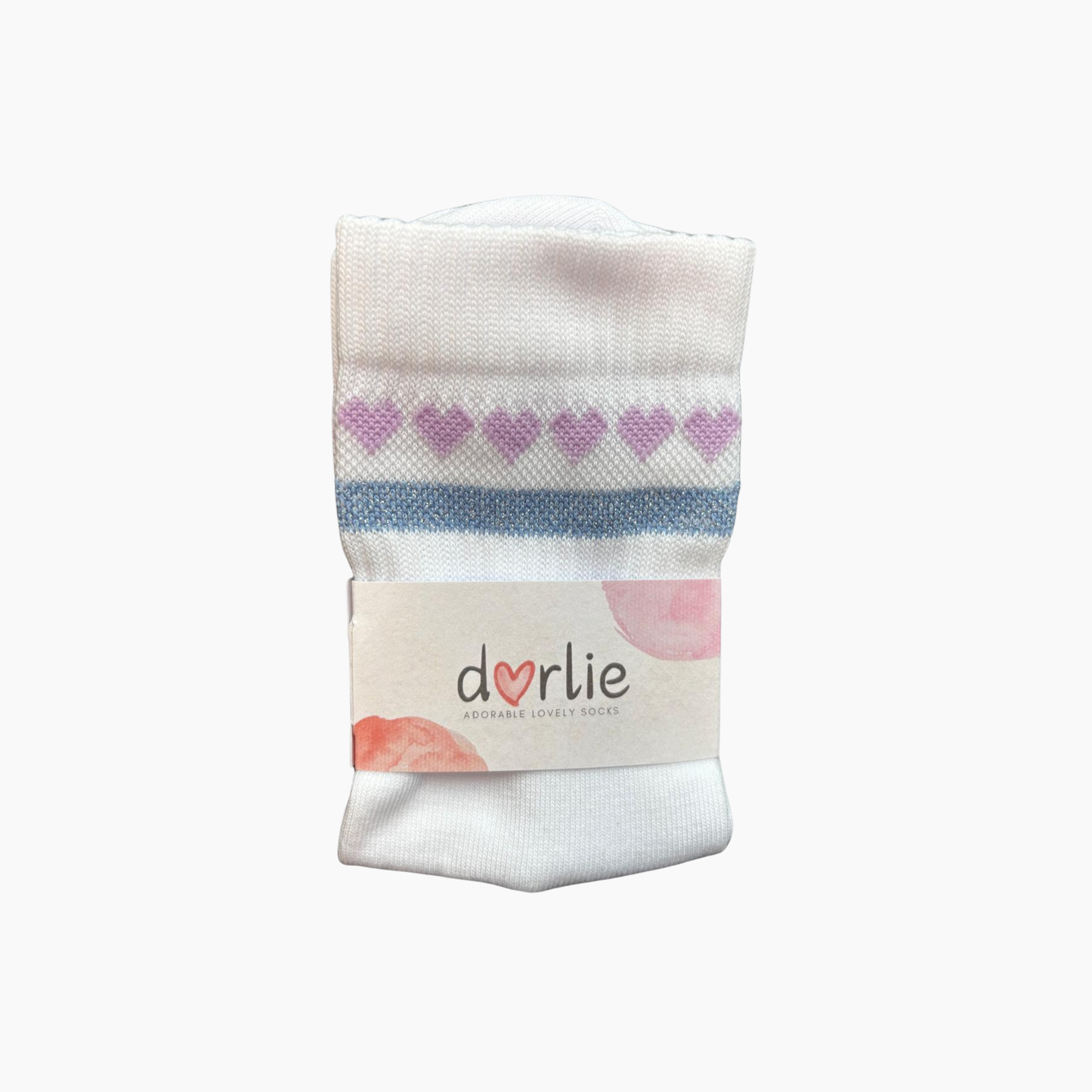 Socke Herzchenkette Lavender