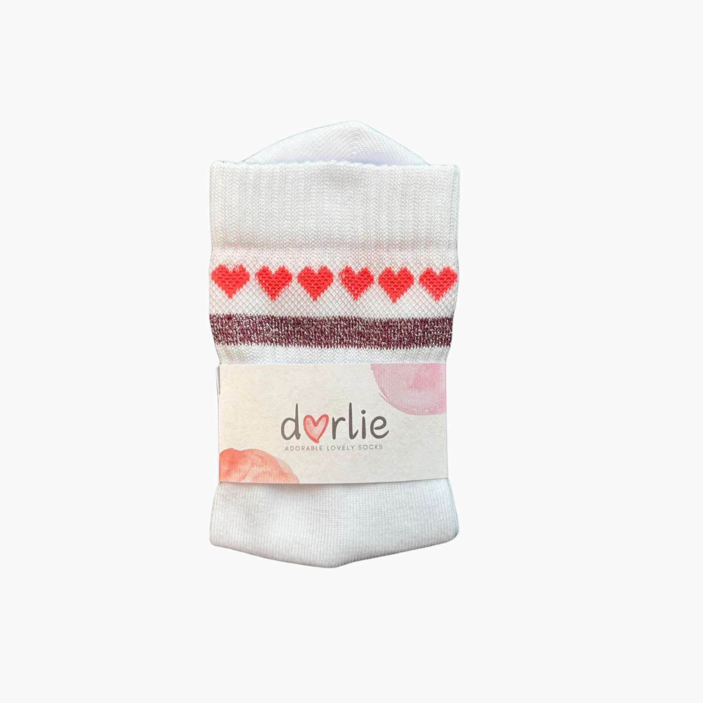 Socke Herzchenkette Koralle