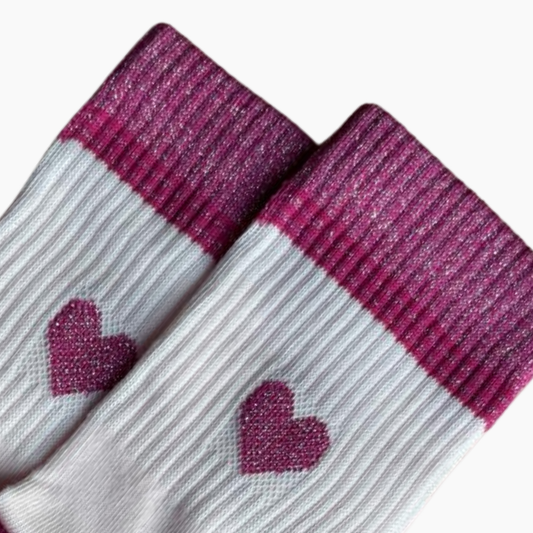Glitzersocke Big Love pink heart