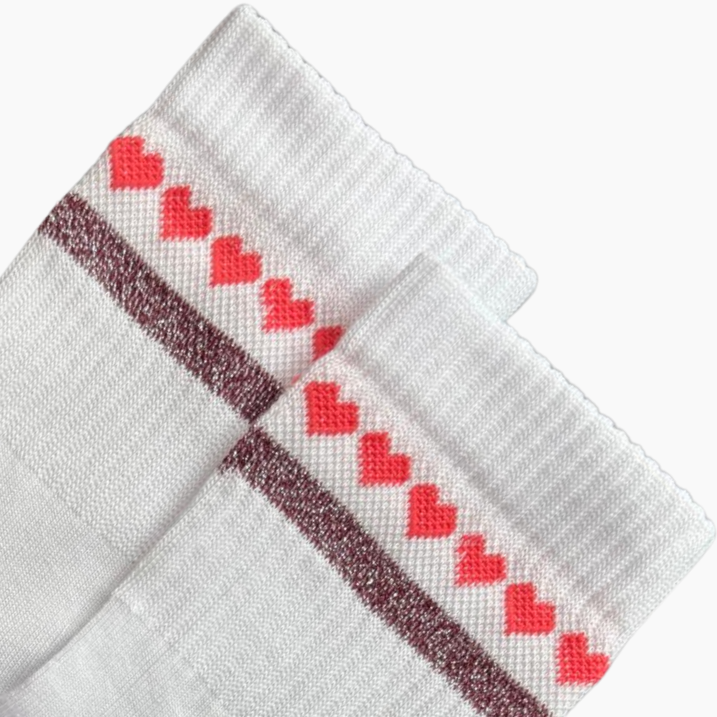 Socke Herzchenkette Koralle