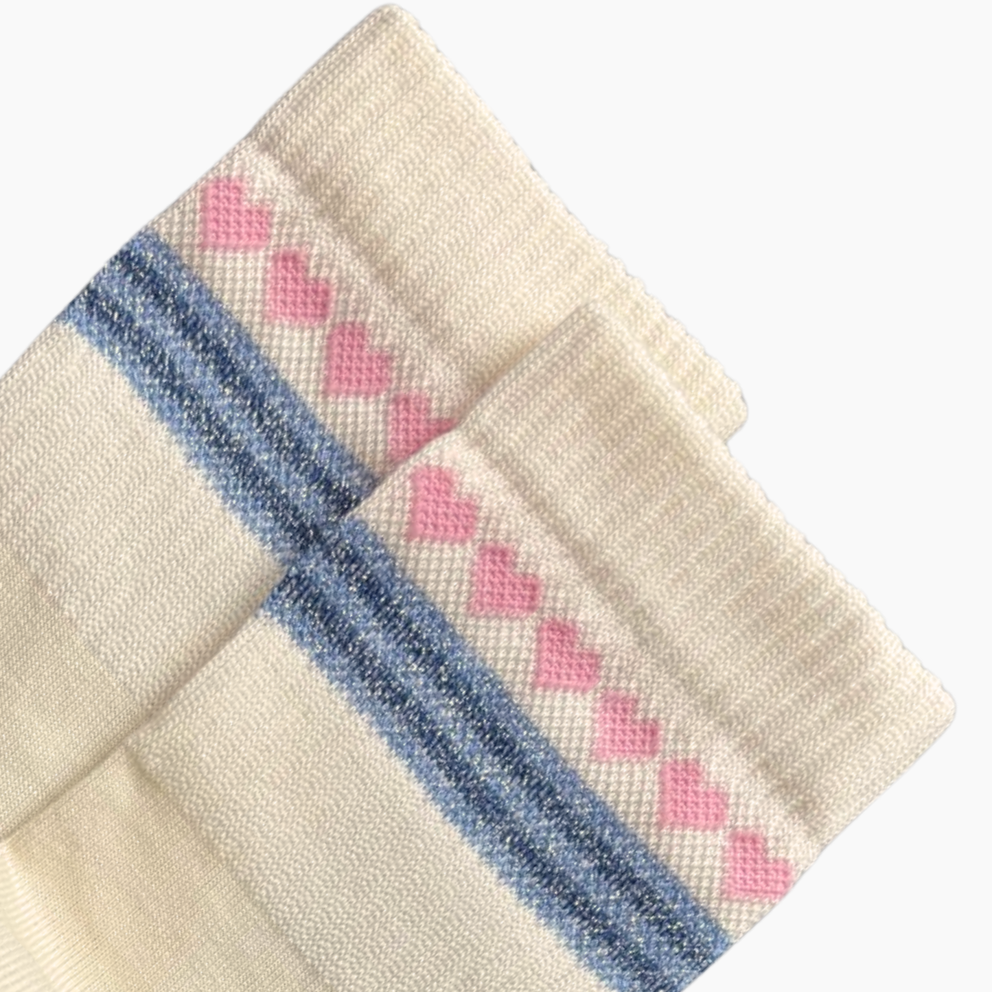 Socke Herzchenkette Rosa Blau