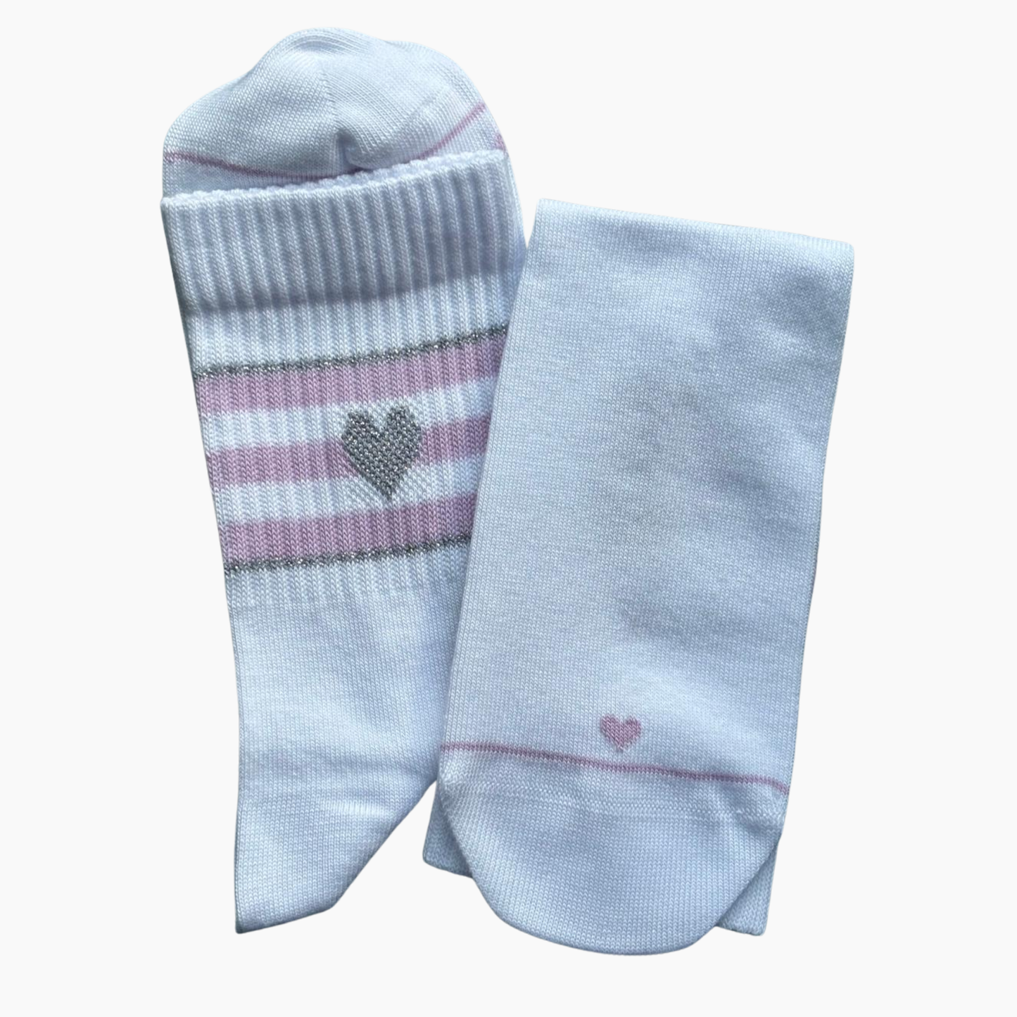 Socke Lavender Stripey Heart