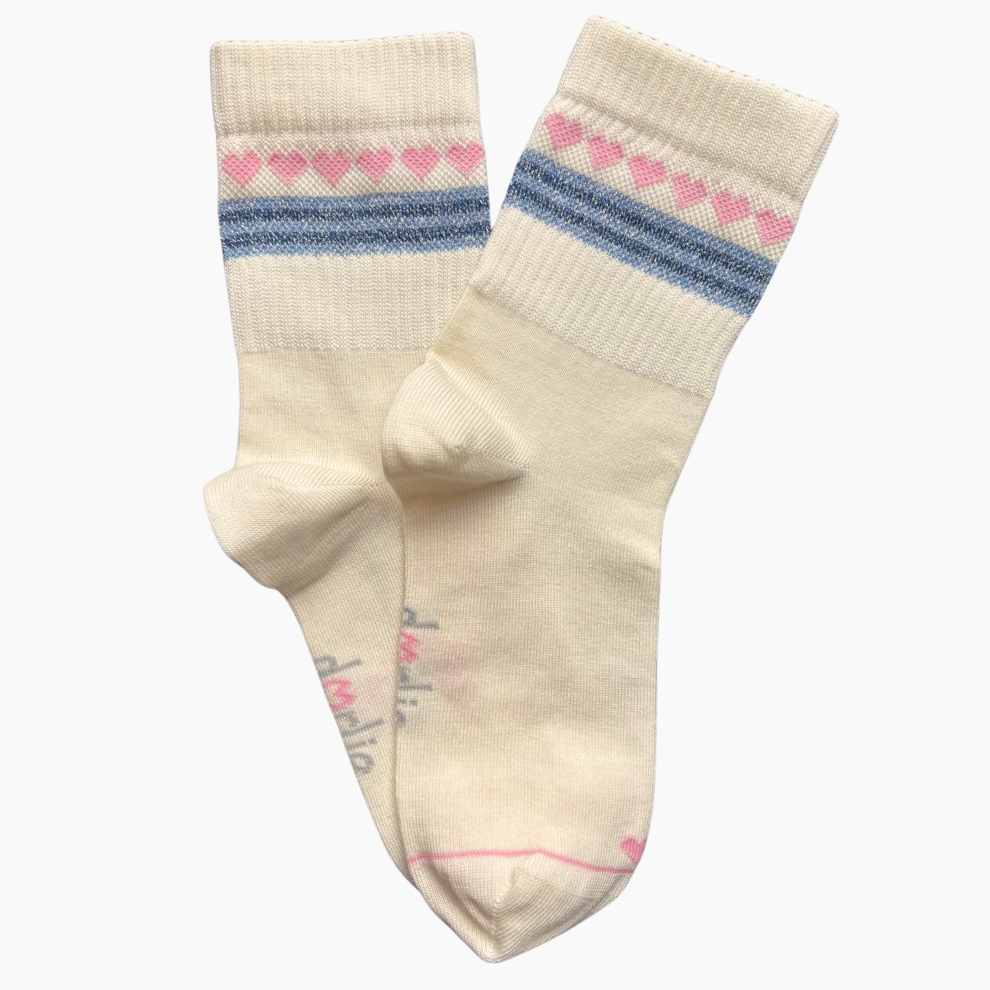 Socke Herzchenkette Rosa Blau