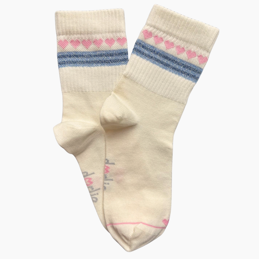 Socke Herzchenkette Rosa Blau