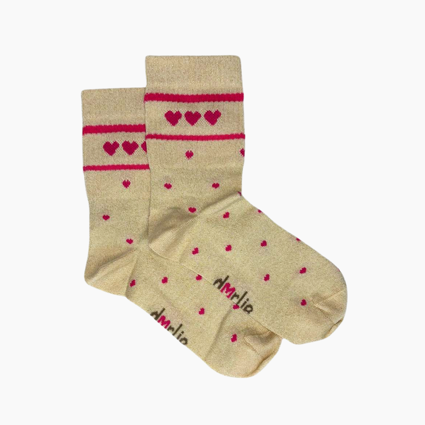 Socke Lovely Glitter Hearts Pink