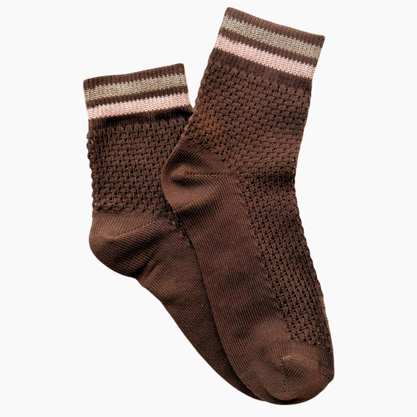 Set Mesh Socks Chocolate / Cream