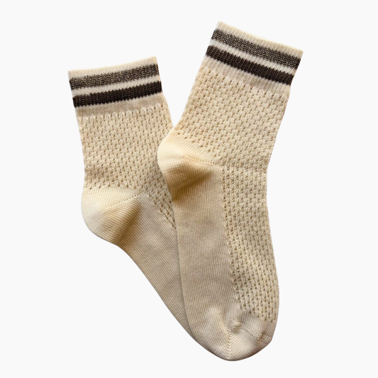 Set Mesh Socks Chocolate / Cream