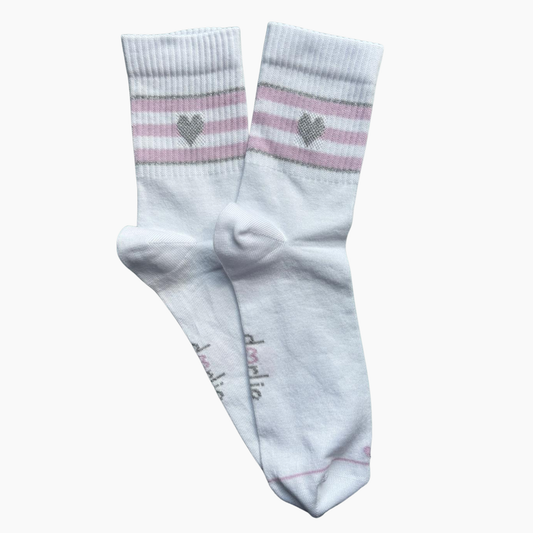 Socke Lavender Stripey Heart