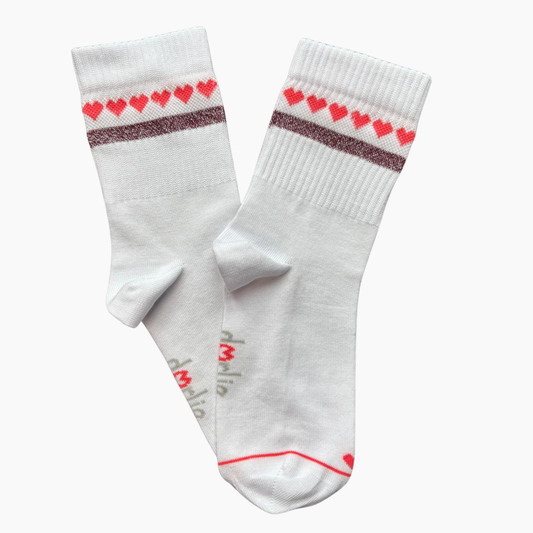 Socke Herzchenkette Koralle