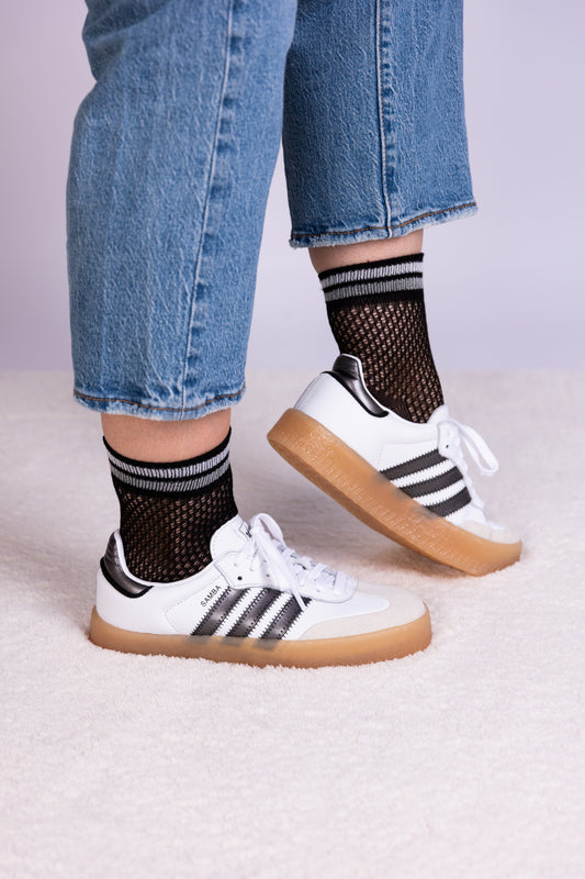 Socke Mesh Black Glitter