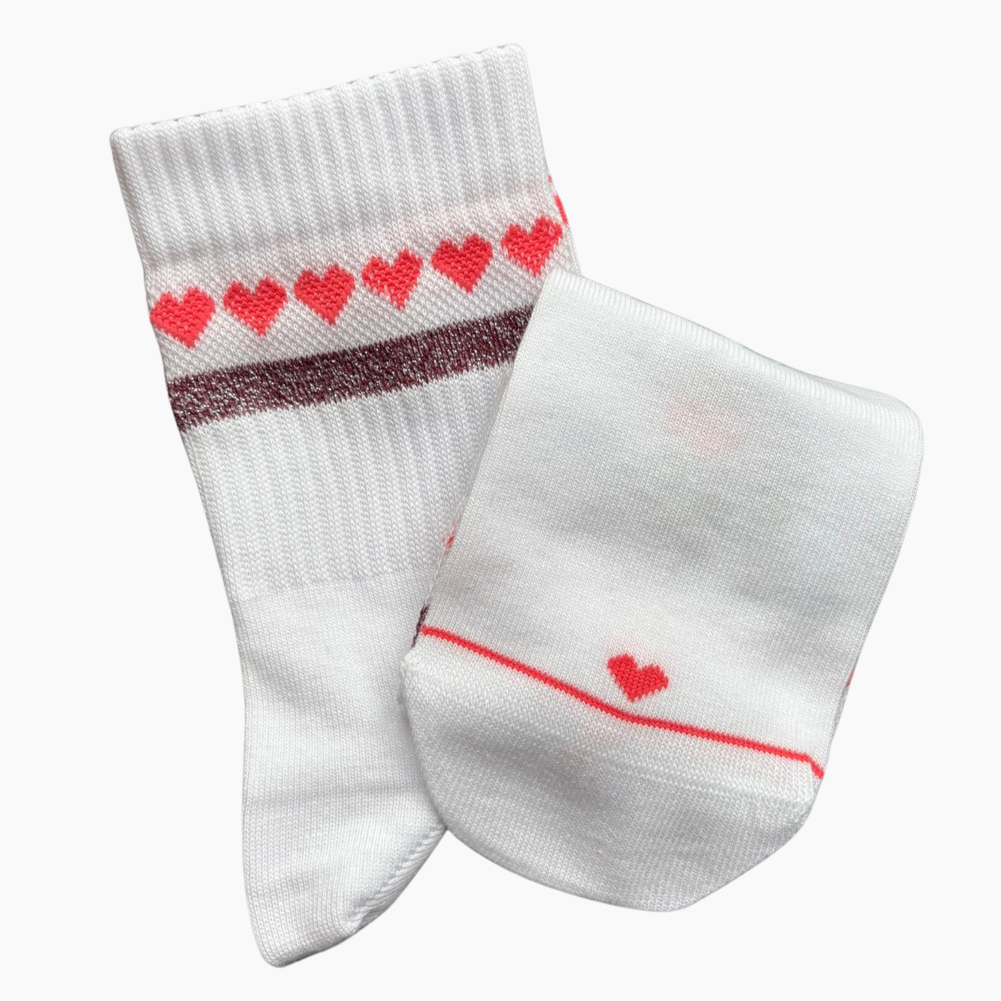 Socke Herzchenkette Koralle
