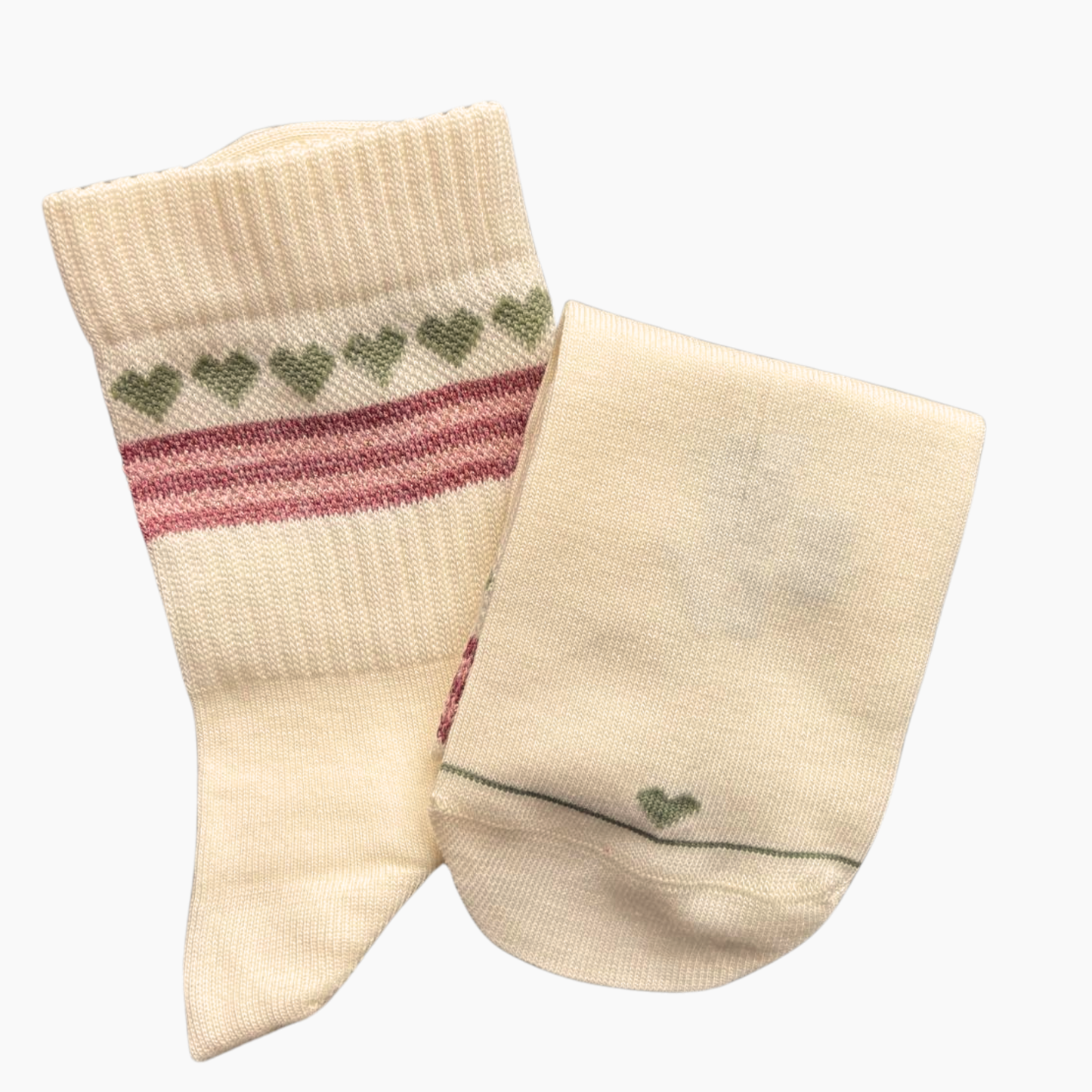 Socke Herzchenkette Matcha Rose