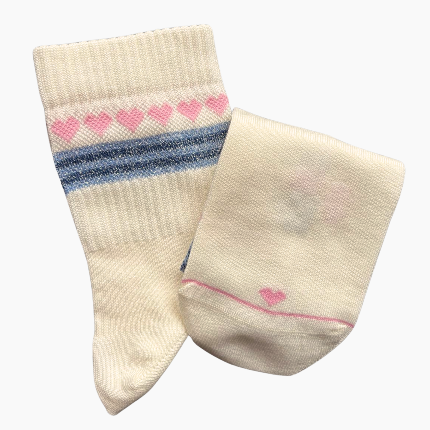 Socke Herzchenkette Rosa Blau