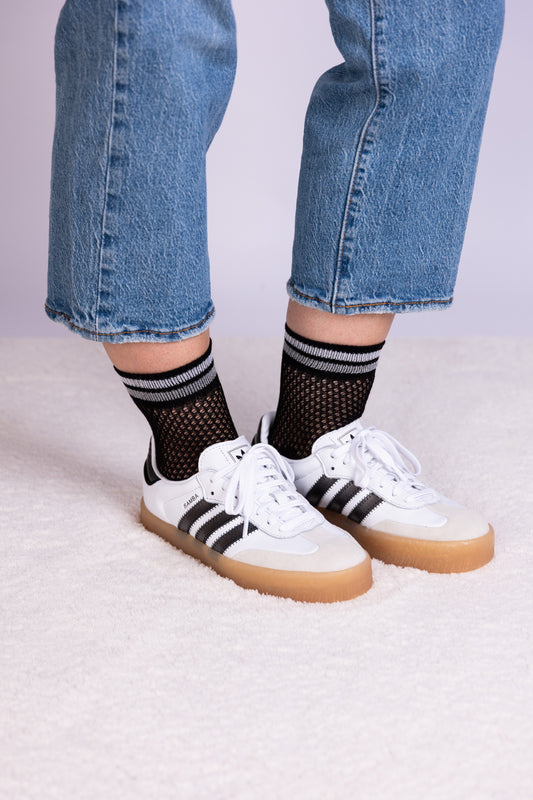 Socke Mesh Black Glitter