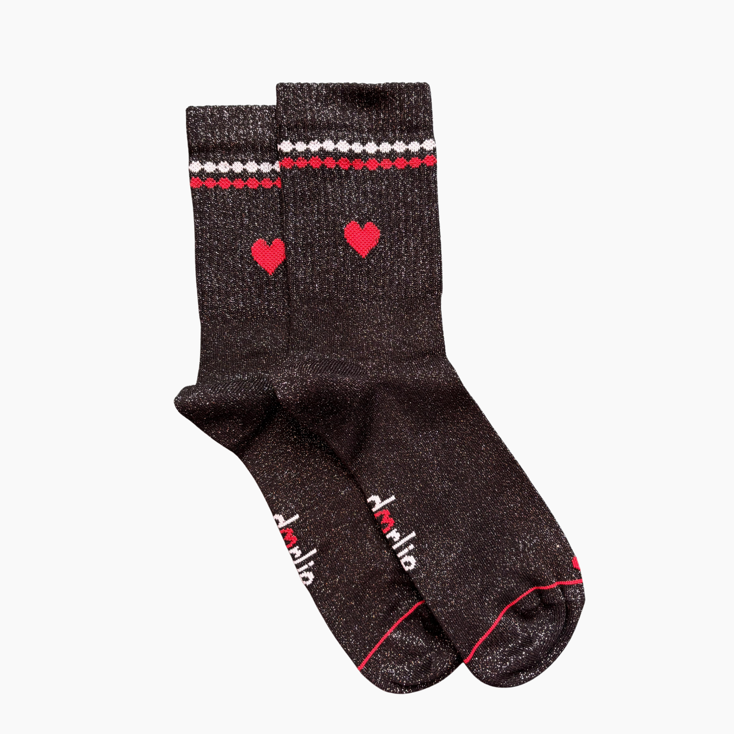 Glitzersocke Perla Big Love Black