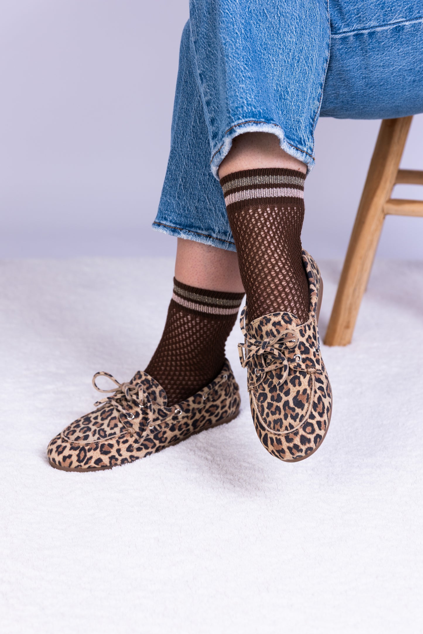 Set Mesh Socks Chocolate / Cream