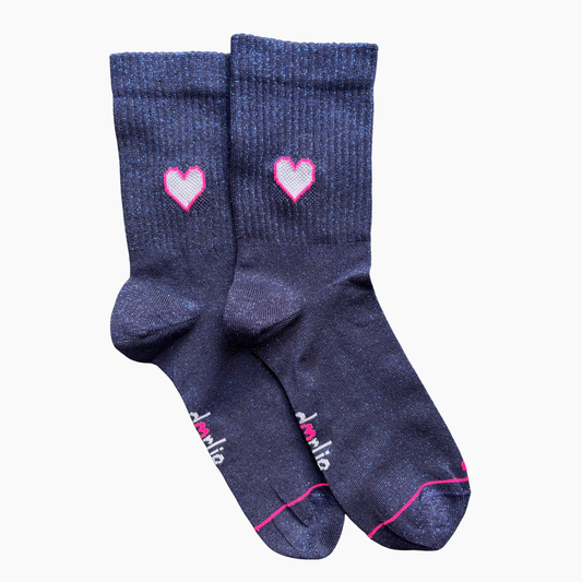 Glitzersocke Big Love Blue