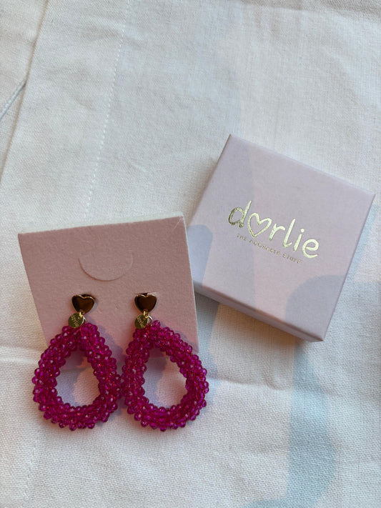 Statement-Ohrringe Tropfen pink