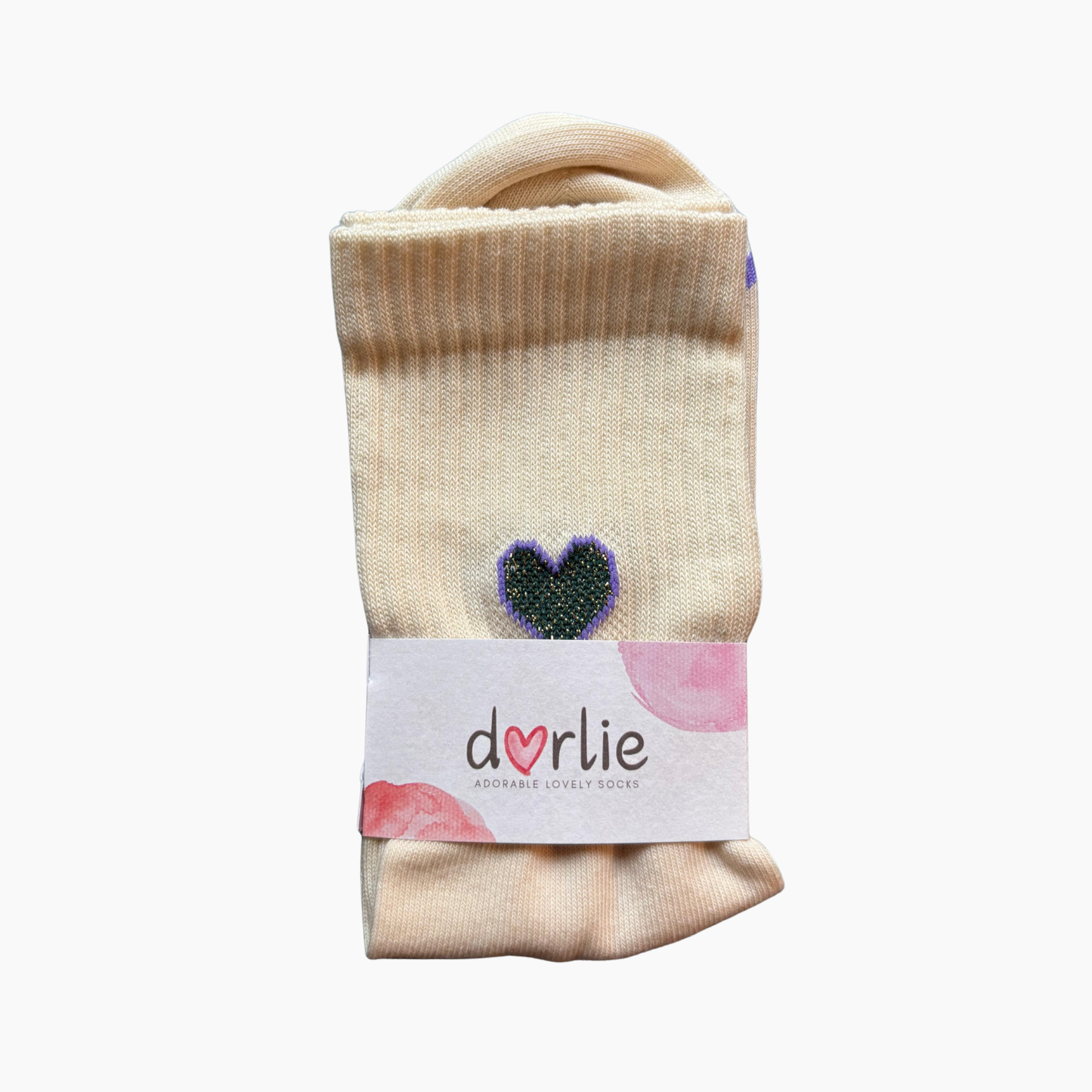 Glitzersocke Big Love grün/lila