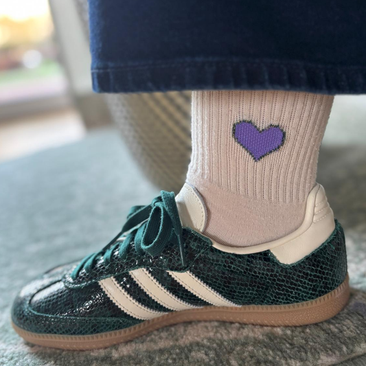 Glitzersocke Big Love grün/lila