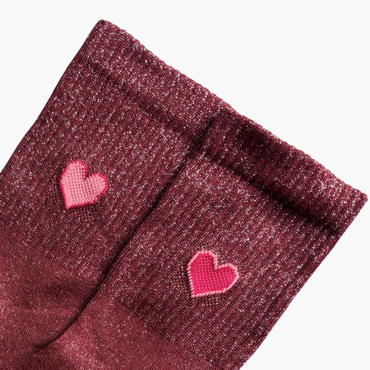 Glitzersocke Big Love Plum