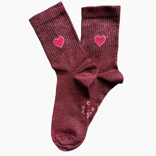 Glitzersocke Big Love Plum