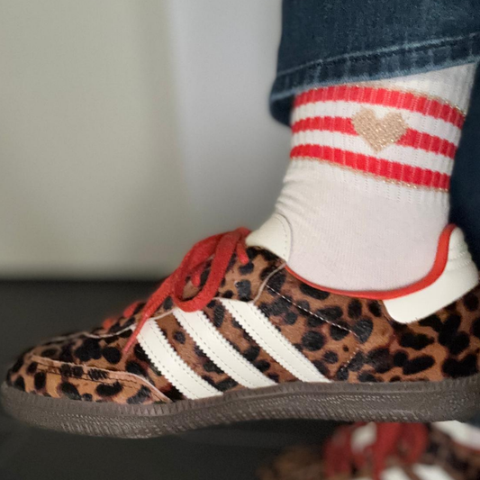 Socke Coral Stripey Heart