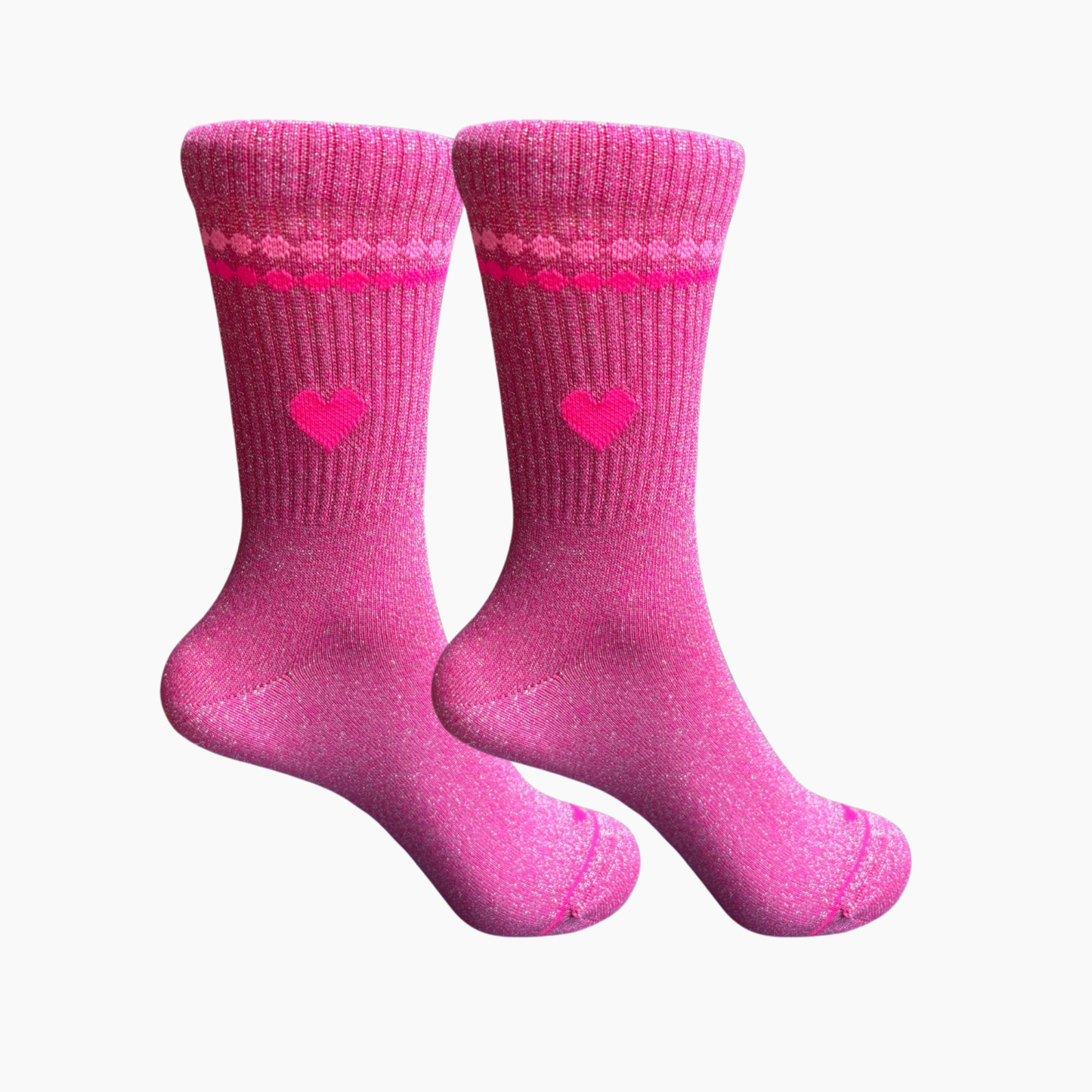 Glitzersocke Perla Herz Pink