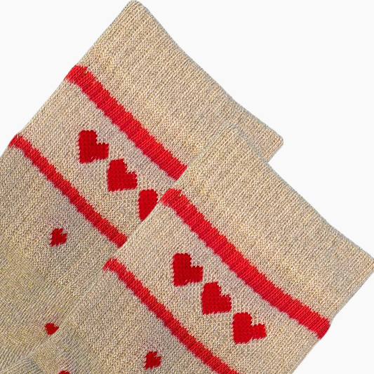 Socke Lovely Glitter Hearts Coral