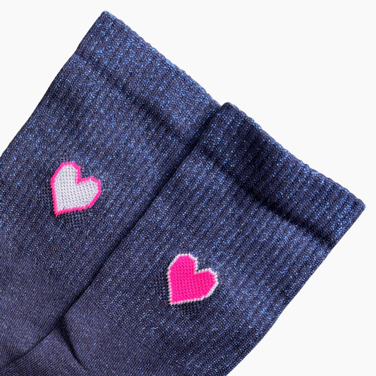 Glitzersocke Big Love Blue
