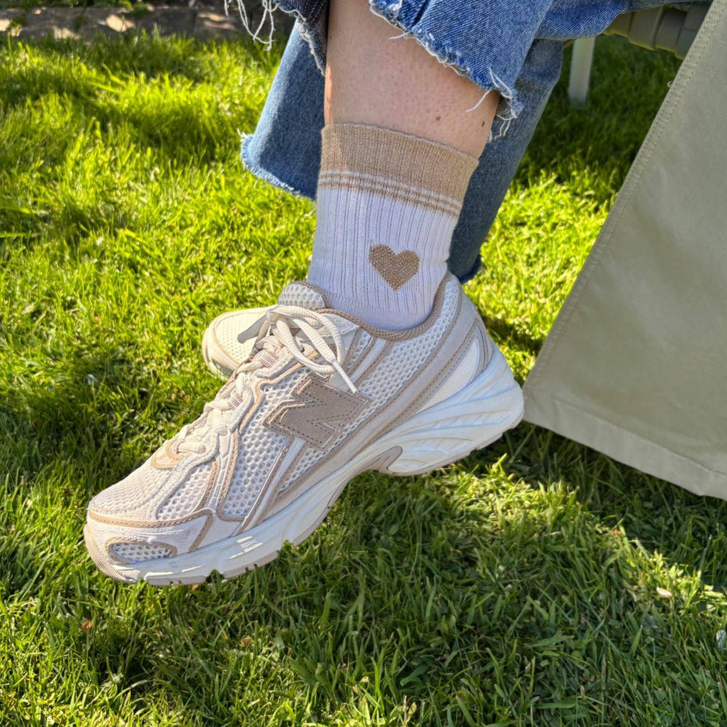 Glitzersocke Big Love golden heart