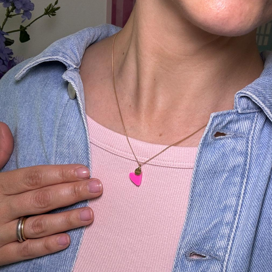 Halskette Little Heart hot pink
