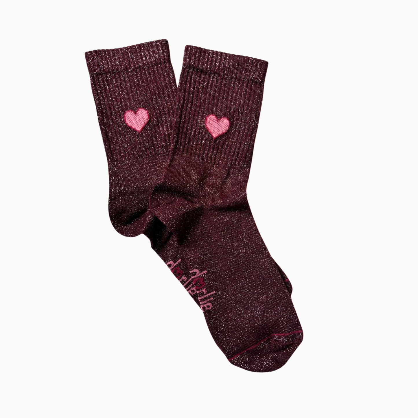 Glitzersocke Big Love Plum