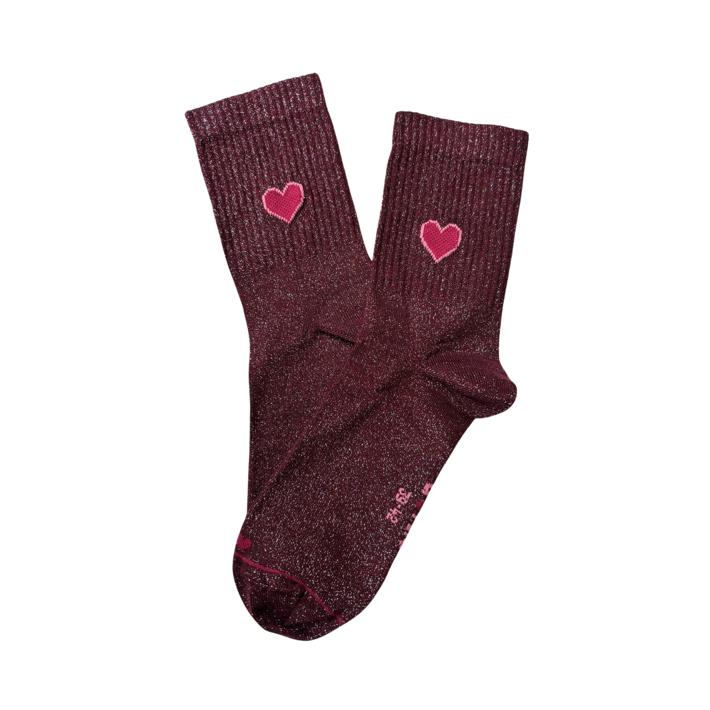 Glitzersocke Big Love Plum